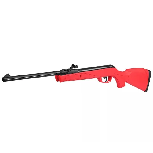 Carabina Gamo Delta Red de 7,5 julios con culata de polímero rojo y cañón negro en Carril Outdoor.