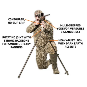 Bípode Primos Trigger Stick Gen 3 largo, ajustable de 61 a 154 cm con sistema de gatillo