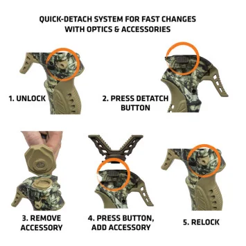 Bípode Primos Trigger Stick Gen 3 largo, ajustable de 61 a 154 cm con sistema de gatillo