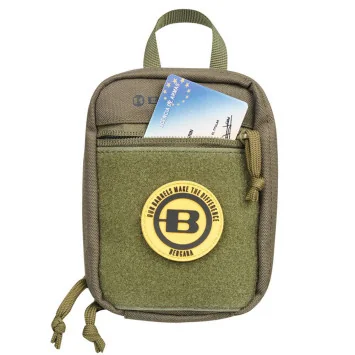 Bolsa Organizadora Bergara Pouch S frontal con bolsillo de cremallera y panel de velcro en color Olive en Carril Outdoor