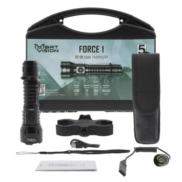 Kit de caza con linterna LED Bat Vision Force One de 1000 lm y 650 m de alcance