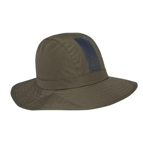 Sombrero Beretta Bucket Green Moss en vista lateral con tejido microripstop resistente al agua en Carril Outdoor