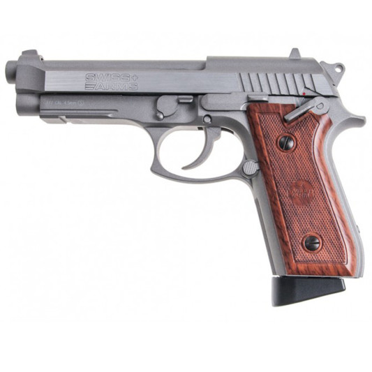 Pistola Swiss Arms Pt92 4.5mm Co2 Plata-Madera - Armería carril