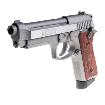 Pistola Swiss Arms Pt92 4.5mm Co2 Plata-Madera - Armería carril