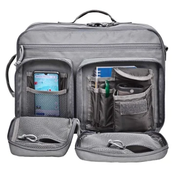 Mochila Bergara Tactical Base Camp 25L gris expandible con compartimento para portátil