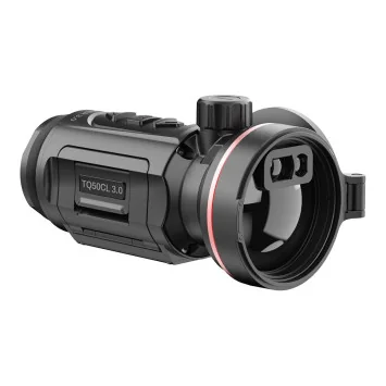 Vista frontal del HIKMICRO Thunder TQ50CL 3.0 mostrando óptica térmica y telémetro LRF integrado