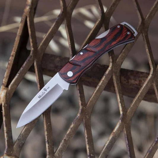Navaja Muela K-7R EDC con hoja en acero 420 y mango de madera coral