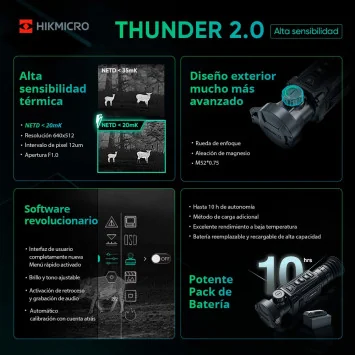 Clip-On térmico Thunder TH35P 2.0 HIKMICRO - Carril outdoor