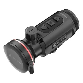 Clip-on térmico HIKMICRO Thunder TQ50C 3.0 con tapa frontal cerrada y botones superiores