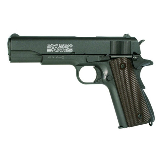 Pistola Swiss Arms 1911 CO2 Full Metal 4.5 mm | Blowback Realista | Carril Outdoor