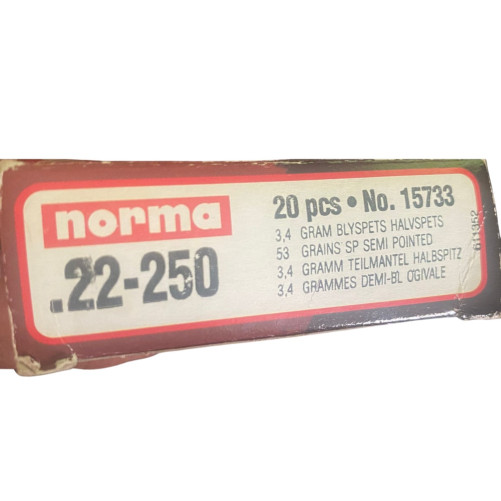 Bala Norma .22-250 SP 53 gr