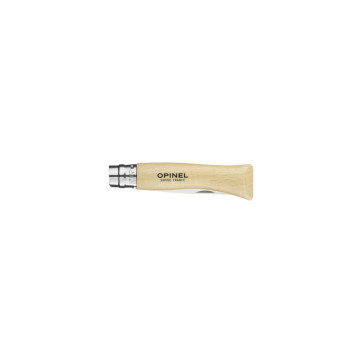 Navaja Opinel Nº7 de acero inoxidable con mango de haya y anillo Virobloc
