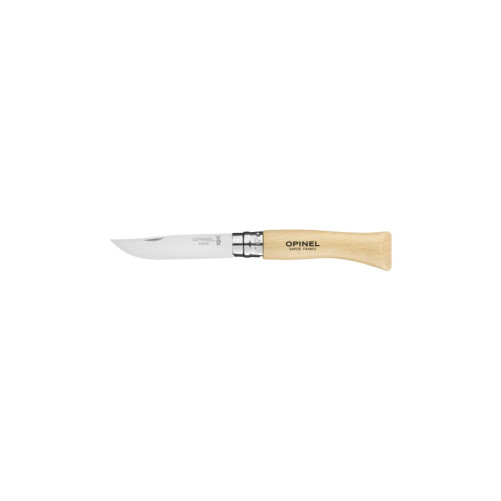 Navaja Opinel Nº8 de acero inoxidable con mango de haya y anillo Virobloc