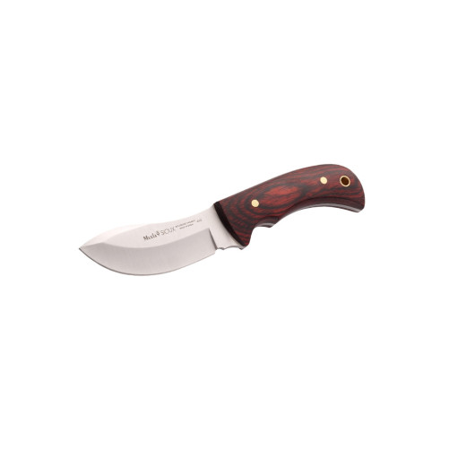 Cuchillo Muela SIOUX-10R desollador con mango coral prensado y funda de piel
