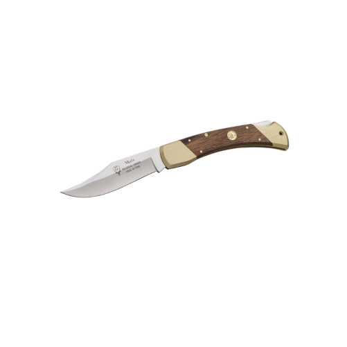 Navaja Muela 10-M con hoja Bowie, mango de madera coral y virola de latón