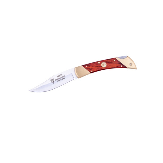 Navaja Muela 25-M con hoja Clip Point y mango de madera coral