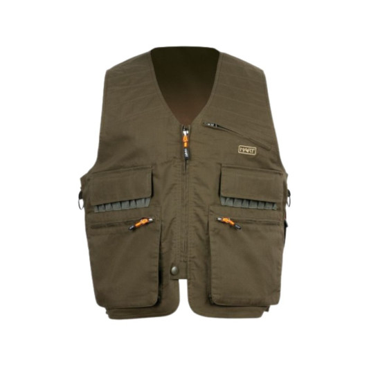 Chaleco Hart UDANA-V con tejido elástico Rip-Stop y morral con cremallera