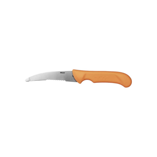 Cuchillo Blaser desollador profesional con hoja dentada y mango naranja