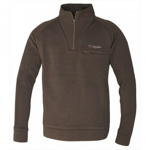 Jersey Benisport Montana marrón con cuello alto y coderas reforzadas