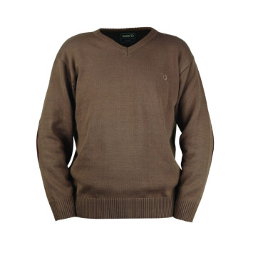Jersey Gamo Dalian marrón con cuello pico y coderas