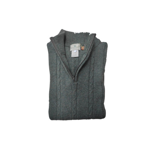 Jersey Beretta PU28 de lana verde con media cremallera