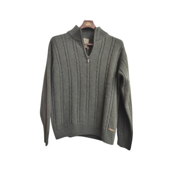 Jersey Beretta PU28 de lana verde con media cremallera