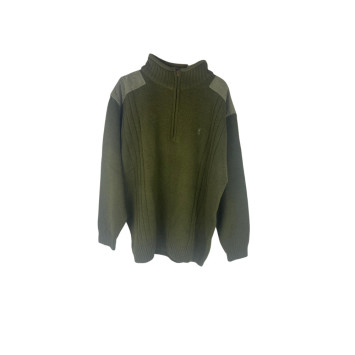 Jersey Browning Voyager verde con media cremallera y refuerzos en hombros