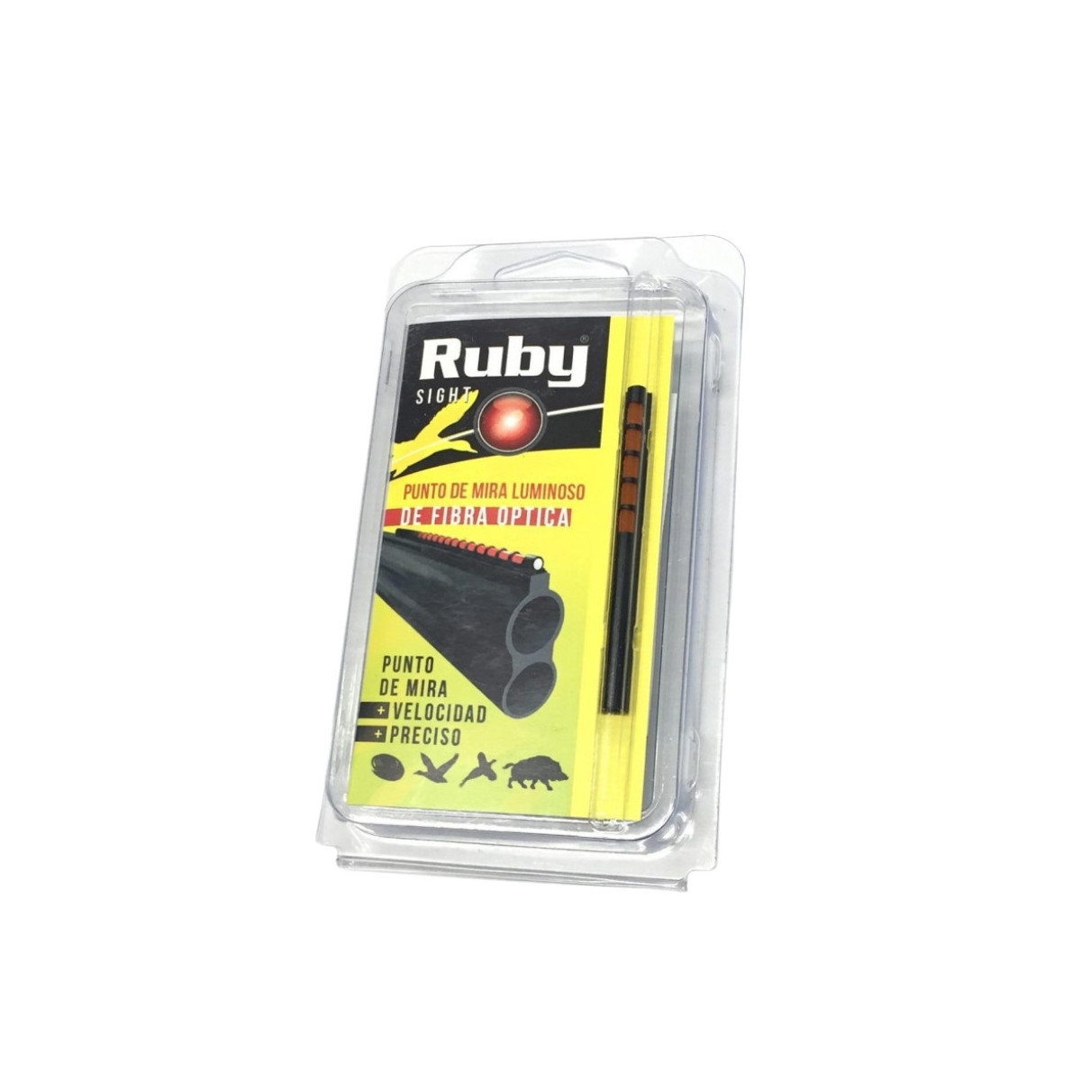 Punto de mira Ruby de 71 mm con fibra óptica para escopetas, color rojo o verde