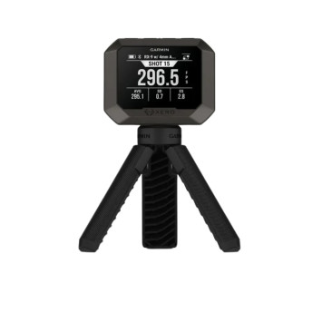 Cronógrafo Garmin Xero C2 mostrando datos de velocidad y estadísticas de tiro