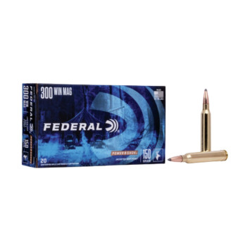 Caja de munición FEDERAL Power-Shok 300 Win Mag 150gr SP con cartuchos visibles disponible en Carril Outdoor