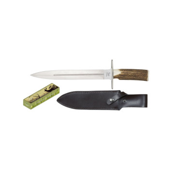 Cuchillo de remate Steel 440 32132 con hoja inox 25 cm y funda de piel en Carril Outdoor.