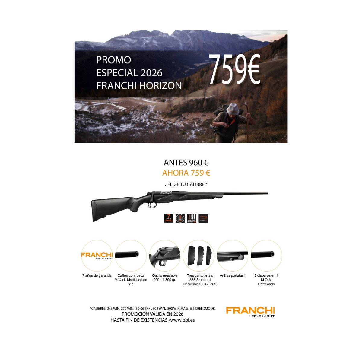 Rifle Franchi Horizon Black Synthetic Rifle Franchi Horizon Black Synthetic