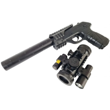 Pack pistola Gamo PT-25 Tactical con visor, linterna y láser