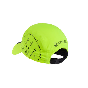 Parte trasera gorra Beretta Tech amarillo con cierre ajustable y perforaciones de ventilación en Carril Outdoor