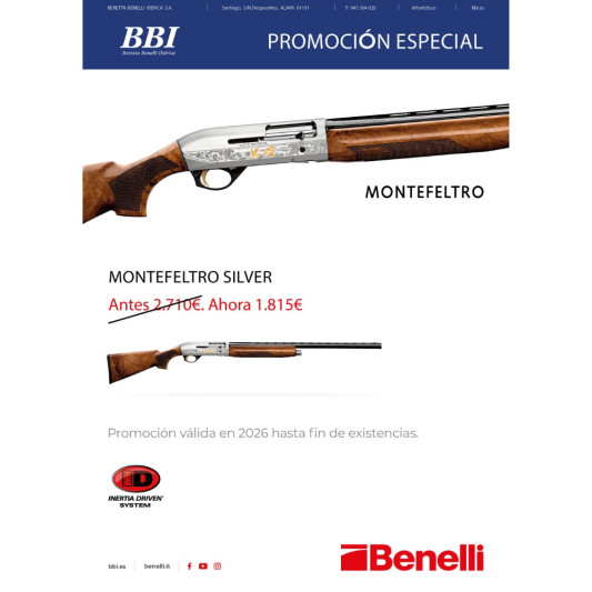 Benelli Montefeltro Silver – Escopeta Semiautomática de Alto Rendimiento | Carril Outdoor