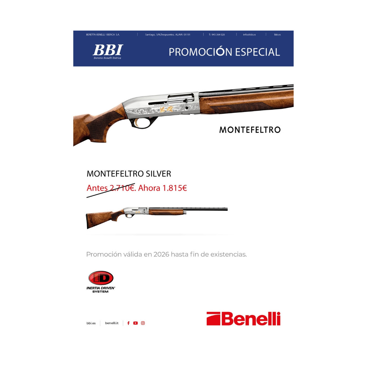 Escopeta Benelli Montefeltro Silver