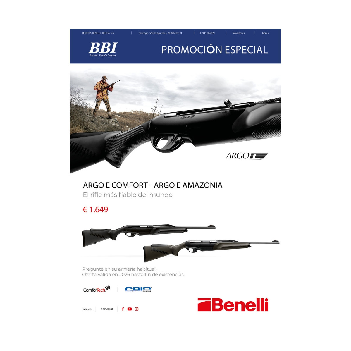 Rifle Benelli Argo e Comfort