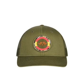 Gorra Blaser Spain Nacional 26 verde oliva con parche frontal National Program 2026, disponible en Carril Outdoor.