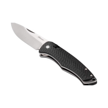 Navaja plegable Blaser Ultimate Carbon con mango ergonómico de fibra de carbono y hoja de acero CPM S35VN en Carril Outdoor.
