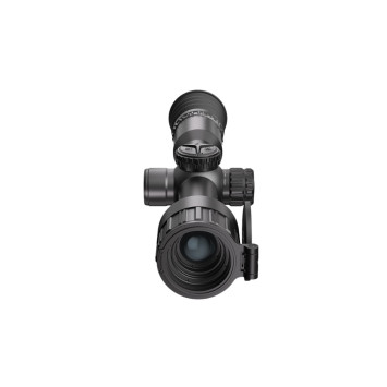 Vista frontal del visor térmico HIKMICRO NEOS NE25 con objetivo y controles superiores en Carril Outdoor