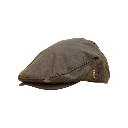 Gorra Browning Balmoral Wax en perspectiva lateral con costuras visibles y estilo clásico de caza en Carril Outdoor