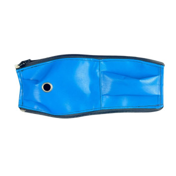 Funda azul para collar GPS con cremallera y ojal metálico