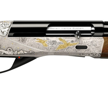 Detalle del cajón grabado de la escopeta Benelli Raffaello A.I. BE.S.T. Limited Edition