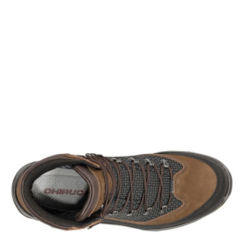 Vista superior de la bota Chiruca Atenea 02 marrón con cordones y tejido técnico resistente.