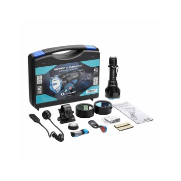 Kit linterna Olight Warrior X Turbo con montura, filtros y pulsador remoto