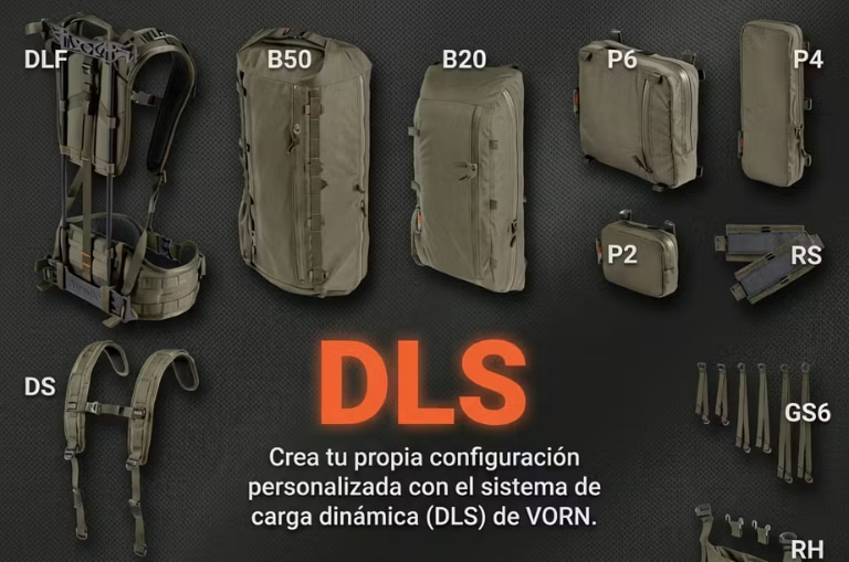 Sistema modular Vorn DLS con mochilas, accesorios y configuración personalizada